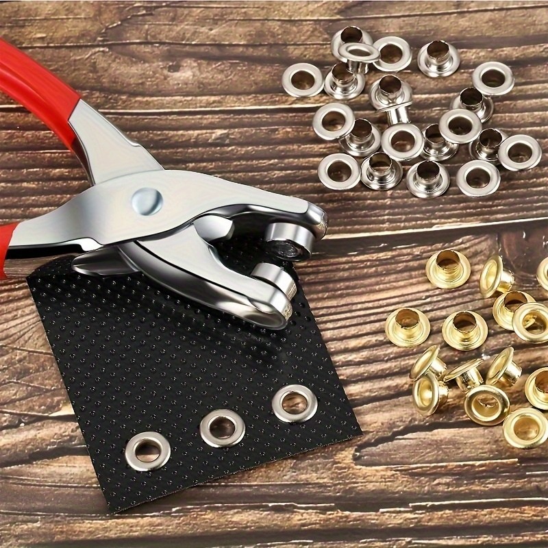 

101pcs/ Set of Leather Hole Punching Tools with 4.5mm Leather Hole Puncher and 100 Pieces of Metal Grommets