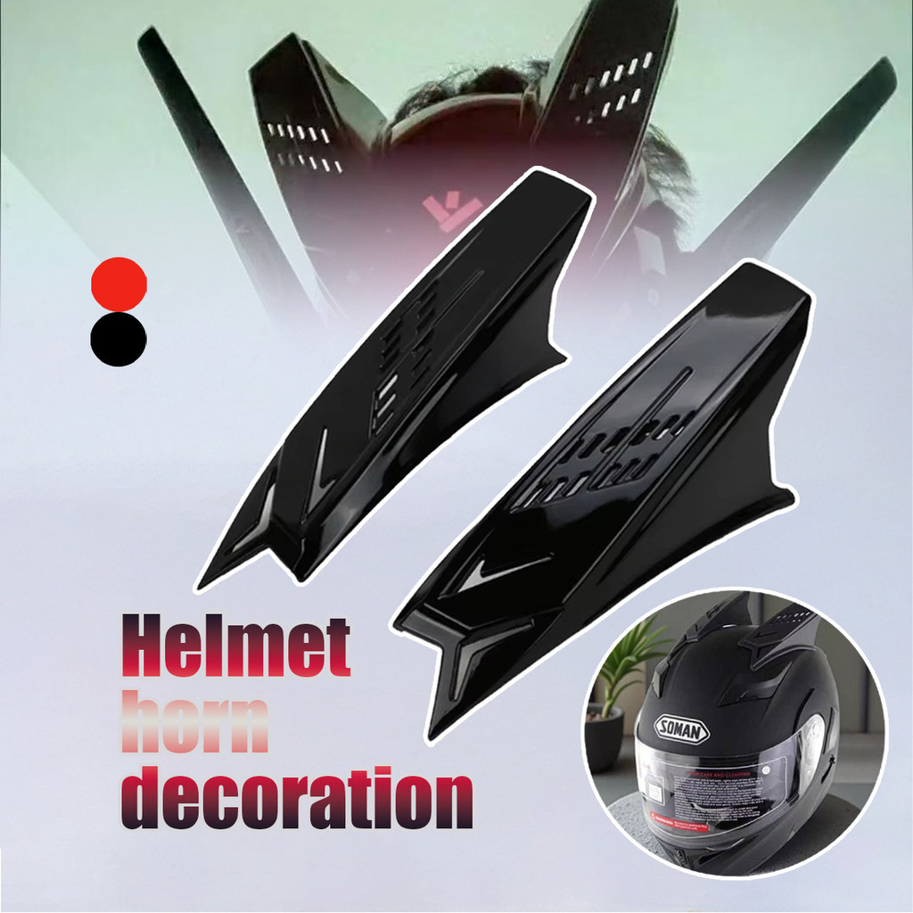 Tanduk Helm Motor 2 Pcs Sungut Helm Tahan Lama edisi motor bergaya Cyberpunk