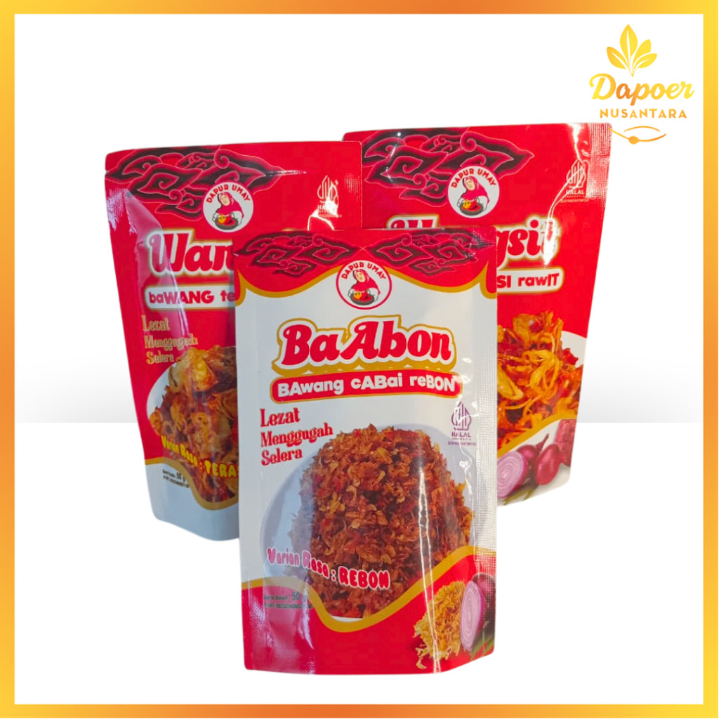 

Bawang goreng wangsit-Baabon merk dapur umay kemasan praktis