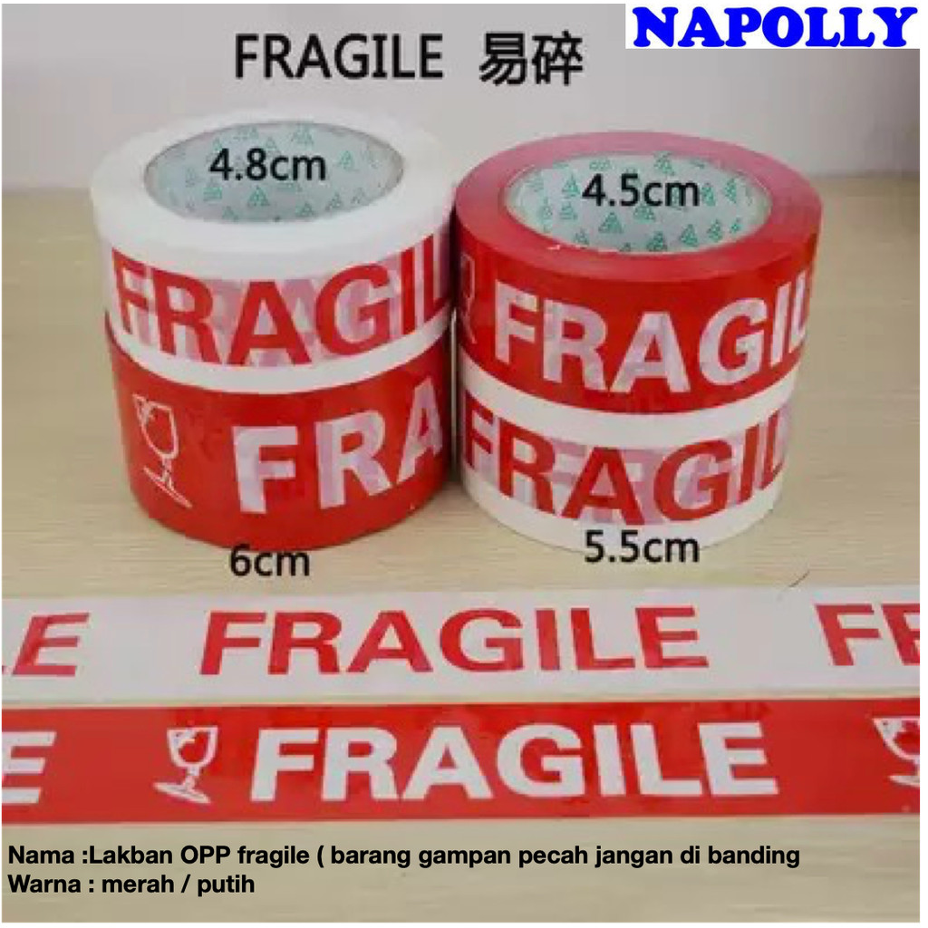 

NapollyLAKBAN FRAGILE MERAH PUTIH BENDETA INDONESIA 45MM*50YARD /LAKBAN FRAGILE+VIDEO UNBOXING MERAH PUTIH VARIAS