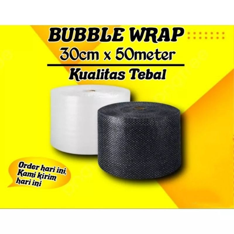 

BUBBLE WRAP 30cm x 50m bening !! Kualitas premium Harga Murah