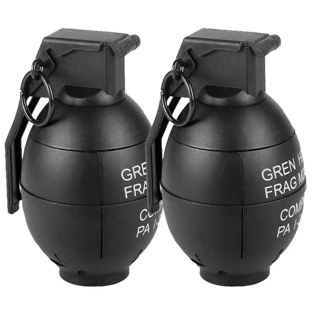 2pcs Outdoor Airsoft Grenade Model, Tactical Smoke Grenade Model, M67 Burst Grenade Various Airsoft 
