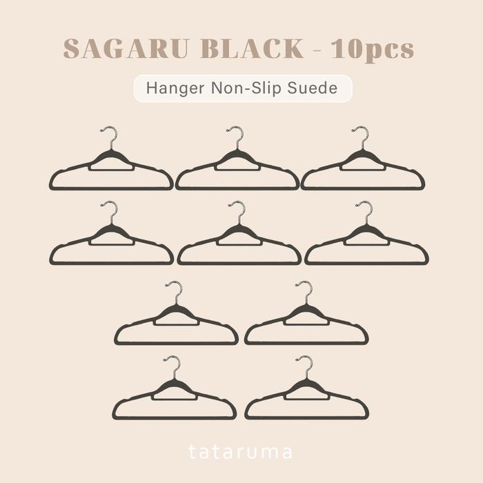

SAGARU - Gantungan Baju Hanger Suede Non-slip - BLACK-10