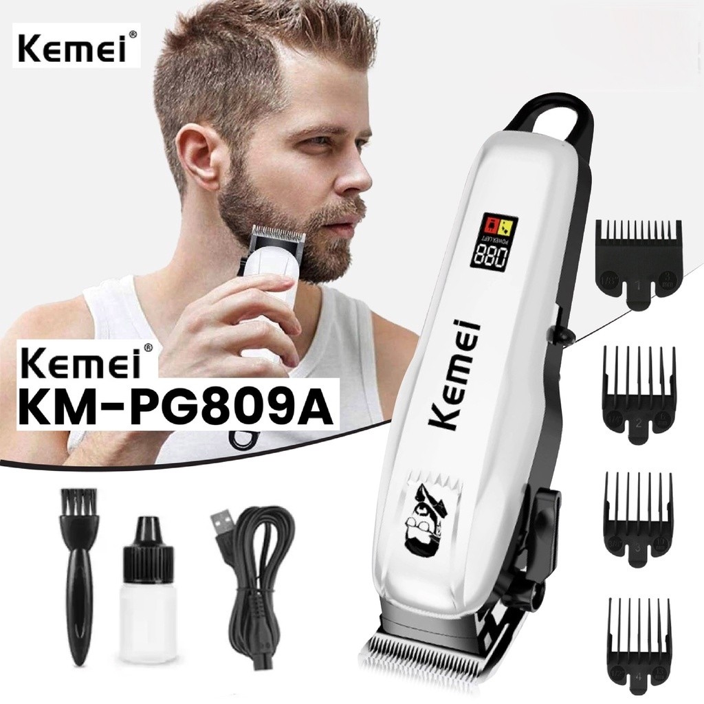 ( BISA COD ) Hair Clipper Kemei KM PG809a 3IN1 Rechargeable Alat Cukur Rambut Kumis dan Jenggot