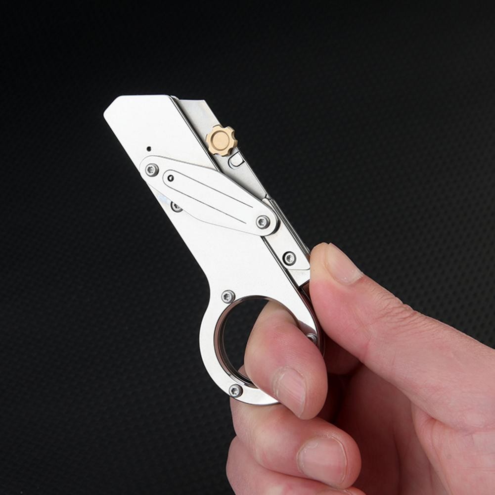 

Wear-resistant Cutting Tool Portable Stainless Steel Folding Cutter Heavy Duty Stress Relief Fidget Toy for Pocket for On-the-go