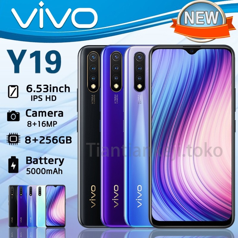 HP Murah VIVO Y19 RAM 8GB /256GB Handphone Smartphone Android/6.53 inch/5000mah/Kamera Depan 16MP