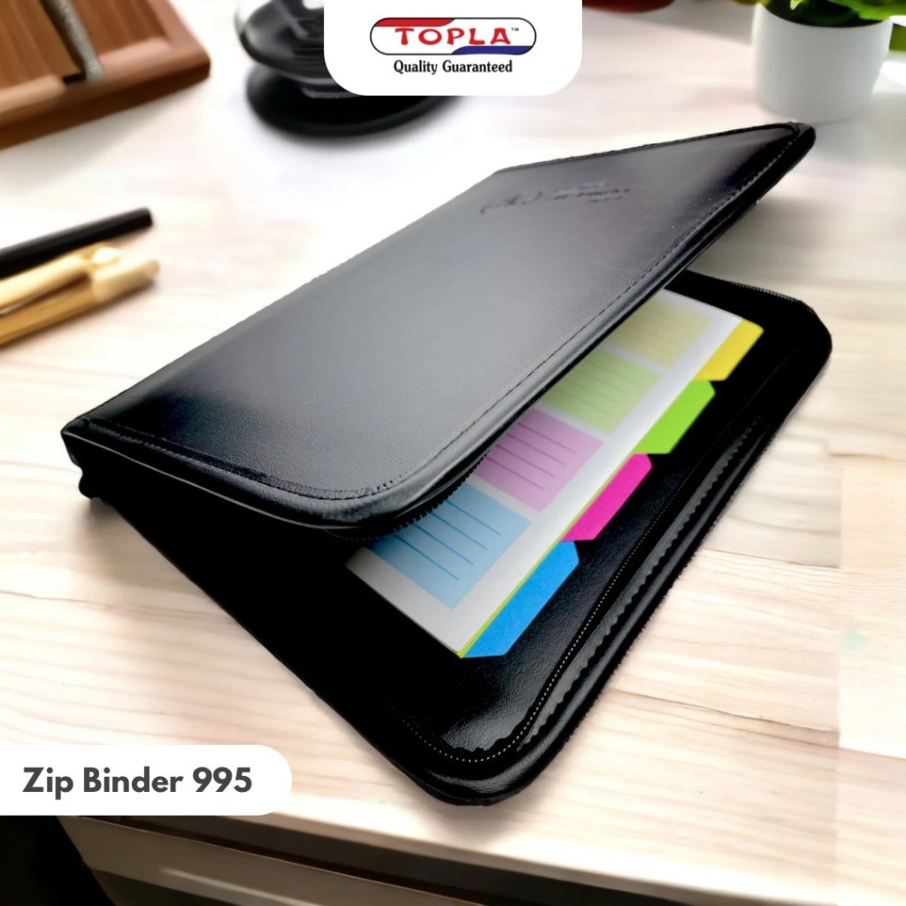

Topla Binder Note A5 995 Premium Kulit Resleting – Buku Catatan Ring 20 / Agenda Kantor Sekolah