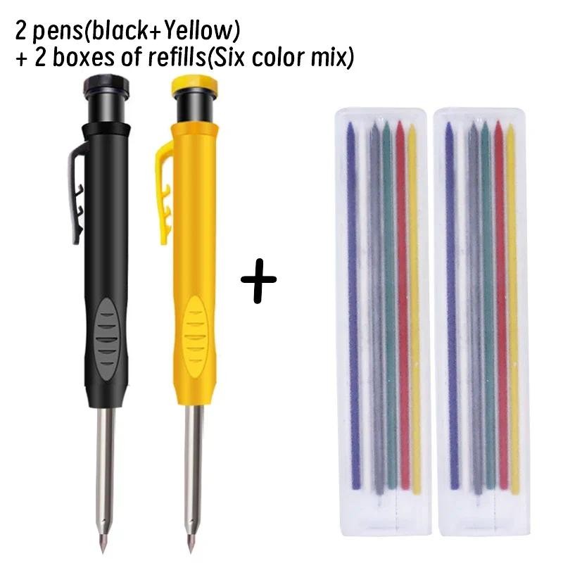 

4pcs 2.8mm Solid Carpenter Pencil Refill Deep Hole Marking Pencil Scriber Refill Carpenter Scriber Mechanical Woodworking Pencil