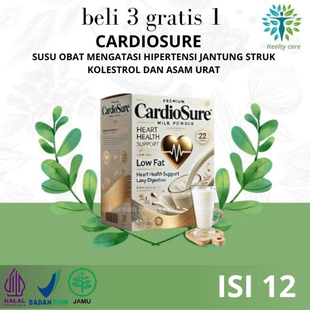 

CARDIOSURE MILK SUSU OBAT HIPERTENSI JANTUNG STRUK KOLESTROL ASAM URAT 100% ORIGINAL