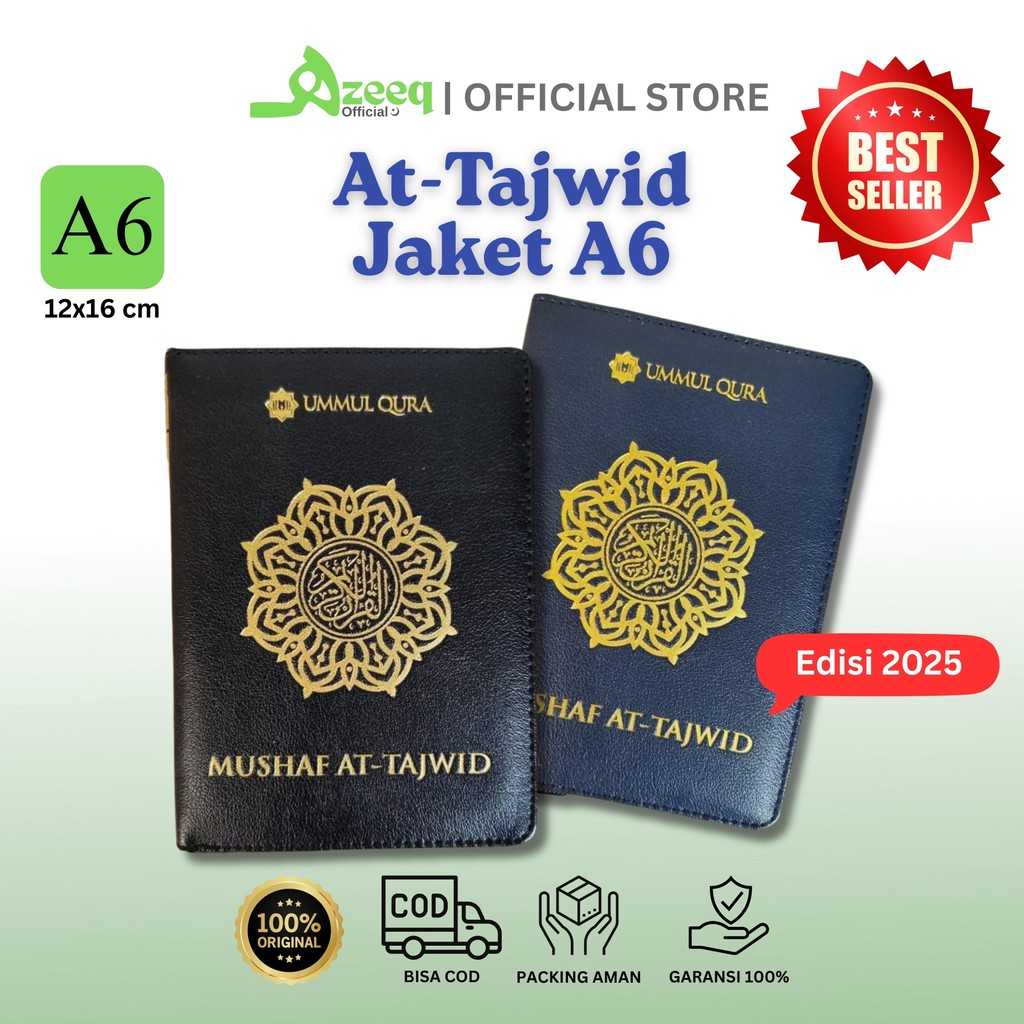 Al Quran At-Tajwid Saku Jaket A6 Resleting Tajwid Berwarna Waqaf Ibtida Praktis | Penerbit Ummul Qur