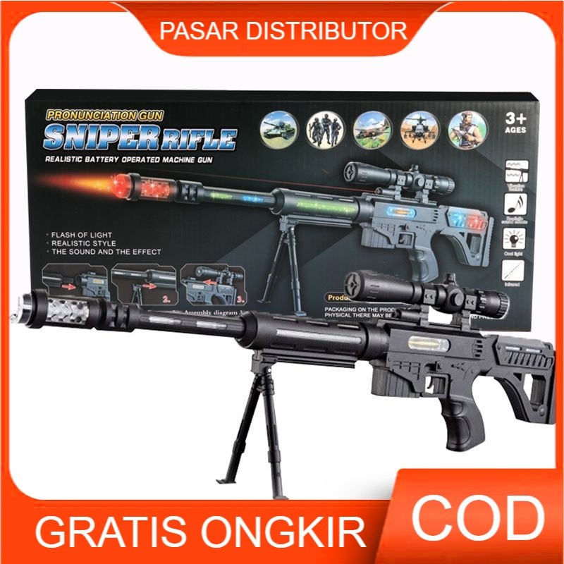 Mainan Anak SNIPER GUN Mainan Tembakan Series Pubg Machine Lampu Dan Suara Series Tembakan Lampu Sua