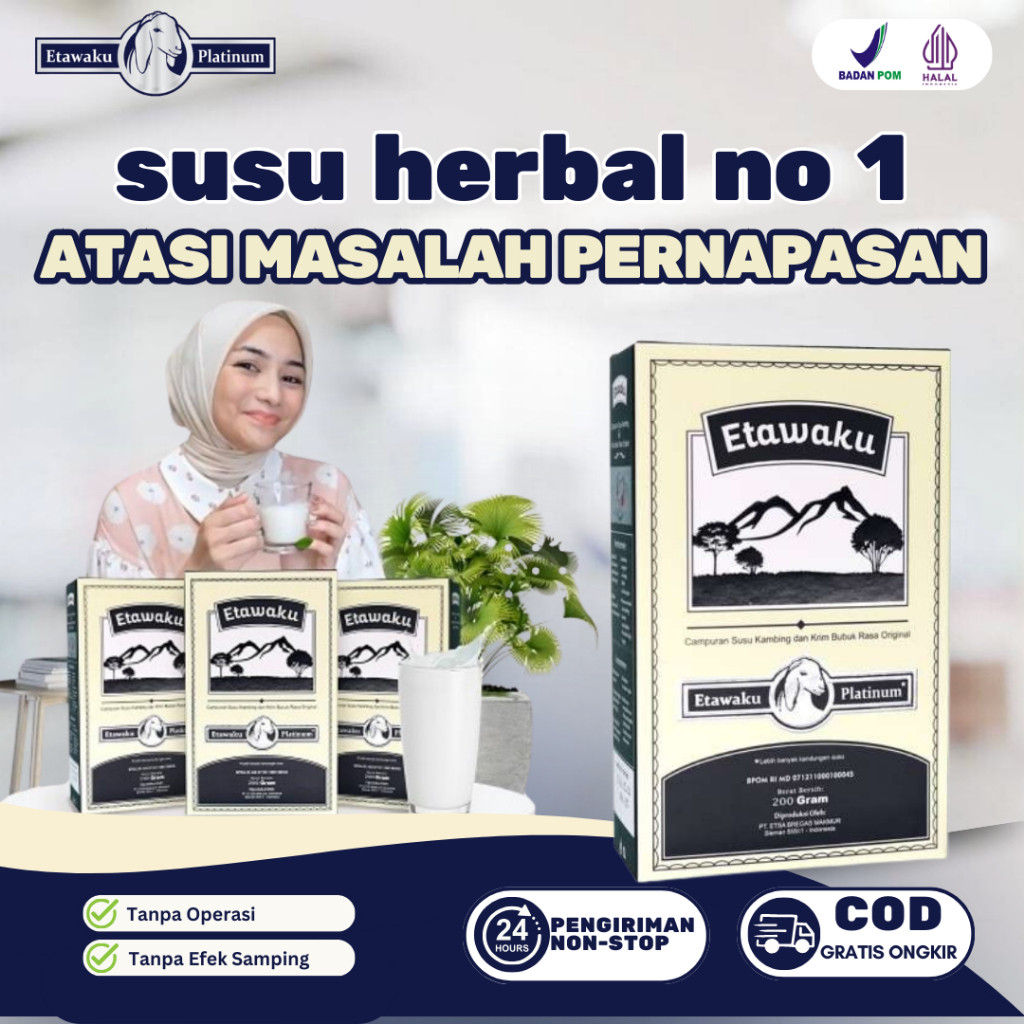 

NEW ETAWAKU Platinum – Susu Kambing Etawa untuk atasi Asma, Sesak Nafas & Kesehatan Paru-Paru