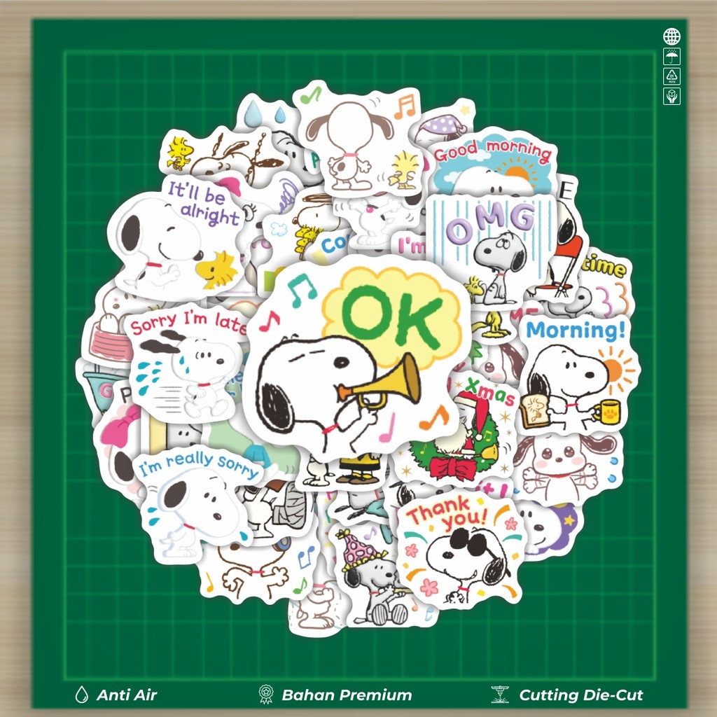 

HOT 50 PCS STIKER Stiker Kartun Snoopy V32 Stiker Fashion Cars Decal Dingin Kartu Album Custom Vinyl Anti Air- Sticker Aesthetic Buku Journal Koper Casing HP Tablet Laptop Helm Motor Botol Minum