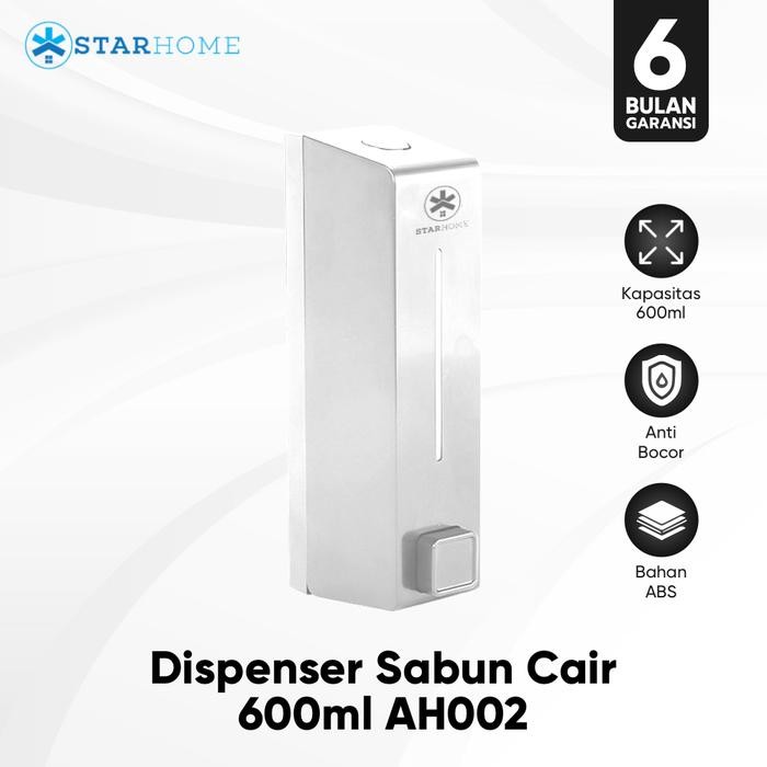 

Dispenser Sabun Cair Sanitizer Gel StarHome 600ml Tempat Sabun Cair Soap Dispenser Hand Sanitizer AH002 - Putih