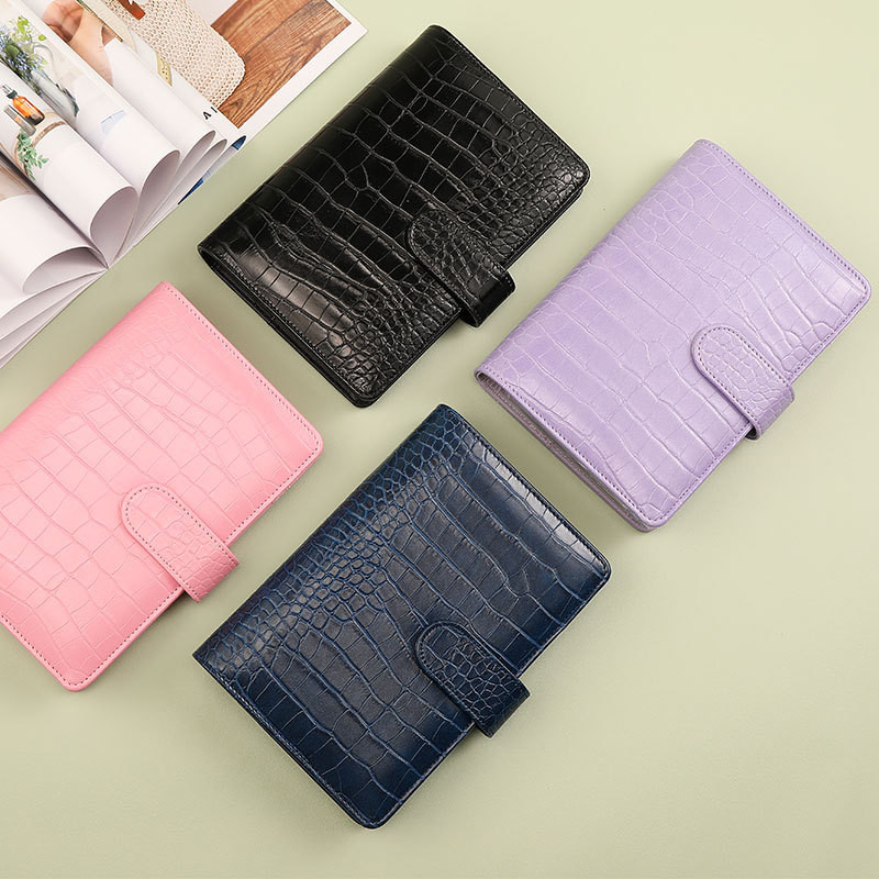 

New Color A5A6 Crocodile Pattern DIY Binder Notebook Cover Diary Agenda Planner Paper Cover School Stationery