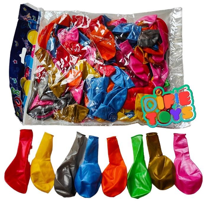 100 Pcs balon metalik 7 inch kecil multiwarna campur kualitas bagus balon metalic latek kecil hiasan