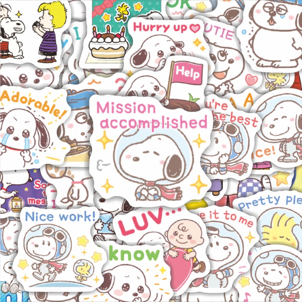 

100PCS Lucu Stiker Kartun Snoopy V31 Stiker Aesthetic Stiker Anti Air Stikers Berperekat Waterproof sticker decal buat Motor Helm Buku Journal Koper Casing HP Laptop Botol Minum Hadiah anak