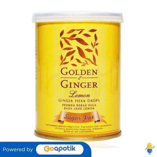 

Golden Ginger Can Herb Drop Sugar Free Lemon 100 Gram