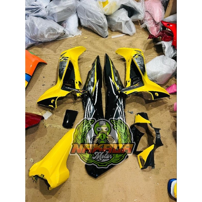 full set body halus Honda Supra x 125 new batman warna kuning hitam