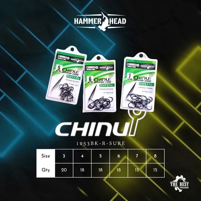 MATA KAIL PANCING HAMMER HEAD CHINU CHAMPION CHOICE 1053BK-R SR TANPA RUIT UNTUK GALATAMA HAMMERHEAD