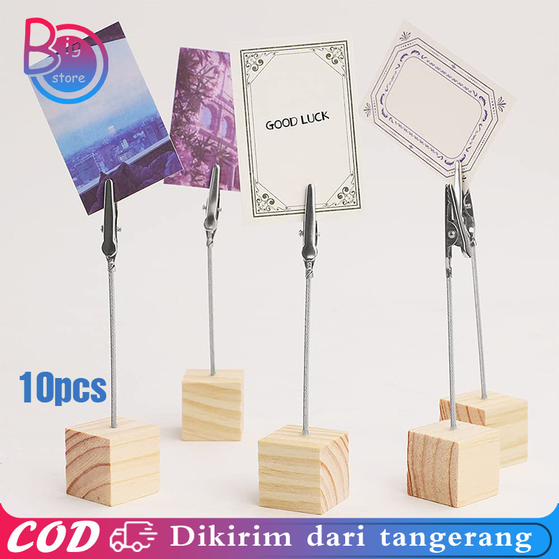 

New 10pcs Price Tag Kayu / Photo Card Holder / Tatakan Holder Foto / Nomor Meja KayuPremium