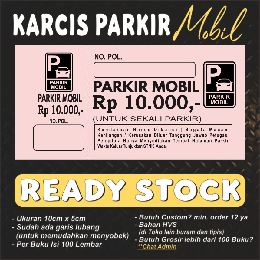 

KARCIS KUPON PARKIR MOBIL PILIHAN TERLENGKAP 5 10 15 20 RIBU UNIVERSAL