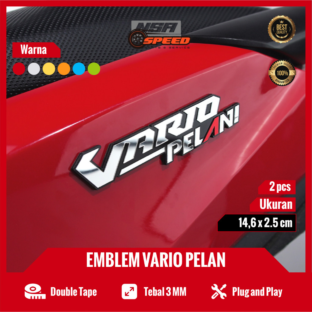 Emblem VARIO PELAN Aksesoris Vario Emlem VARIO 125 timbul logo MOTOR VARIO Stiker VARIO Timbul