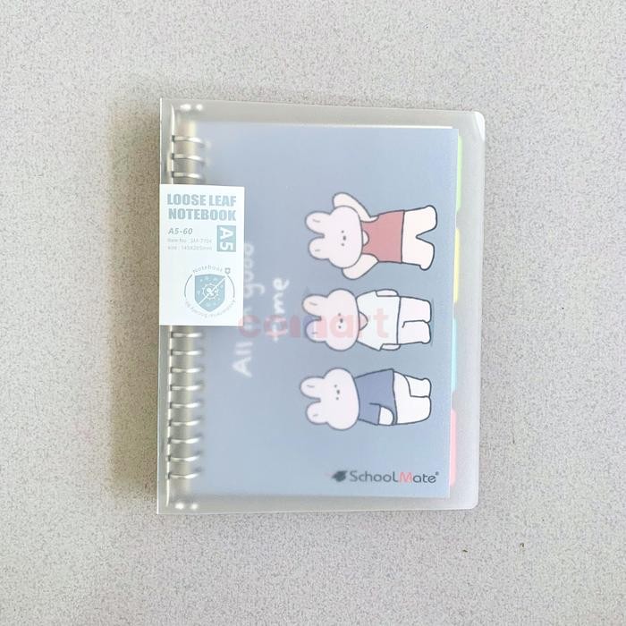 

Map Binder Notebook Antibacterial SM7104 - A5/B5 - Binder Note Plus Loose Leaf dan Divider - Binder File - Binder Campus - Map Binder Ring Besi - Bisa Diisi Ulang - Binder Papper - Blue Bear - A5
