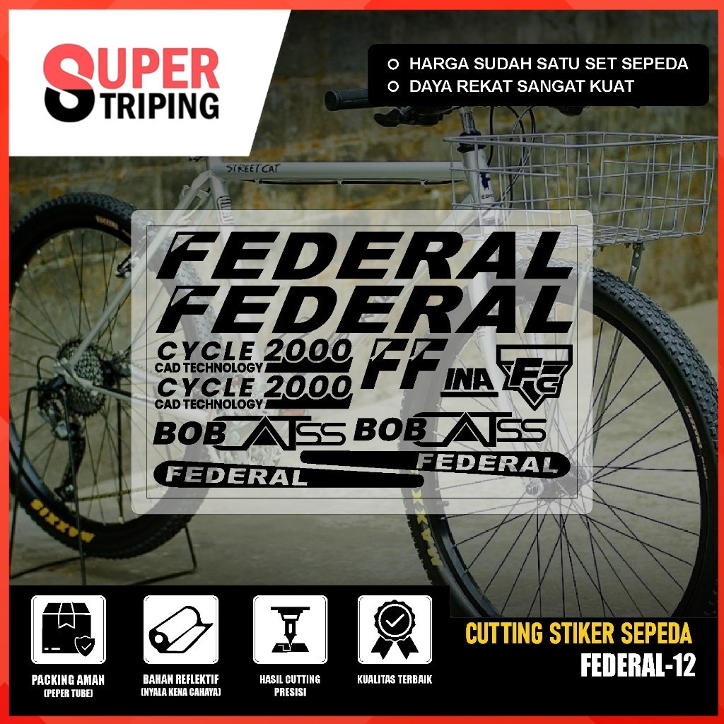 COD Cutting Sticker Sepeda FEDERAL BOB Cat ss Stiker Streetcat MG 33 MTB BIKE street cat 550 SX 12