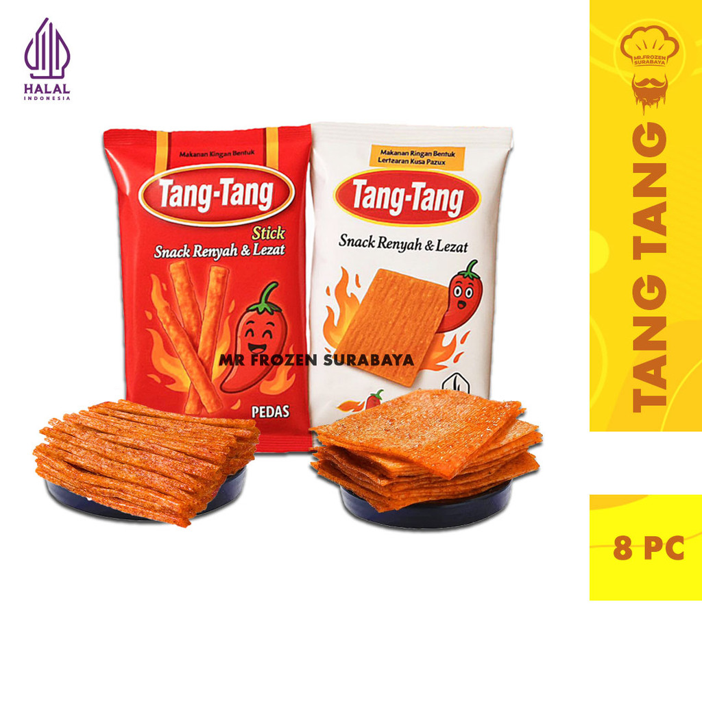 

Snack Tang Tang Lembaran Pedas Manis Latio Lokal Halal 30g x 8 pc