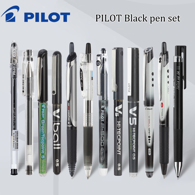 

PILOT Black Pen Large Collection Concentrated Pen Set 0.5mm Push-type V5 Student G1/P500 Test Stationery