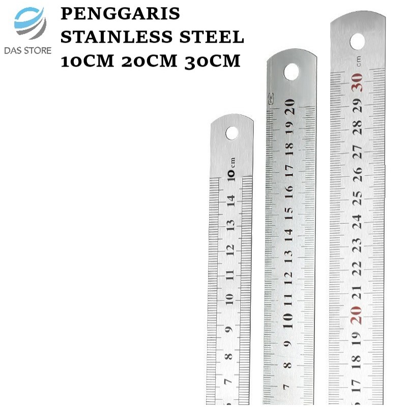 Penggaris Stainless Steel Dengan Skala Sentimeter 10CM 20CM 30CM Penggaris Gambar Dan Pengukuran