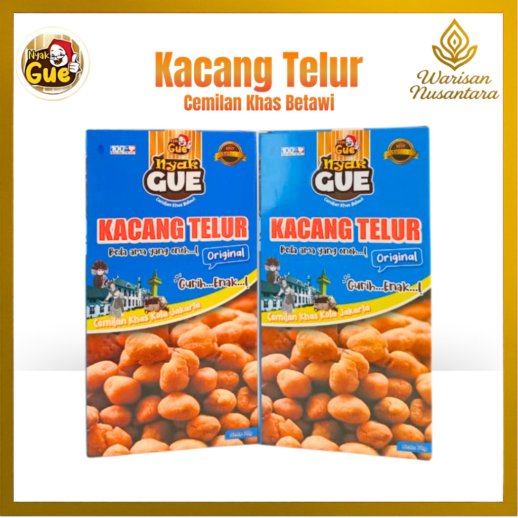 

kacang telur nyak gue khas betawi tradisional Snack Kacang gurih dan renyah