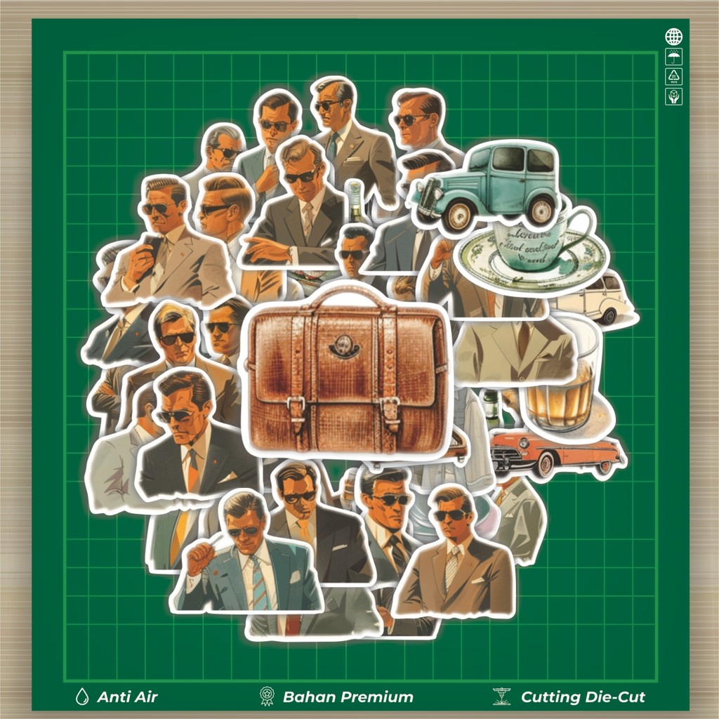 

HOT 50 PCS STIKER Stiker Classical Gentleman [Pria Klasik]Stiker Fashion Cars Decal Dingin Kartu Album Custom Vinyl Anti Air- Sticker Aesthetic Buku Journal Koper Casing HP Tablet Laptop Helm Motor Botol Minum