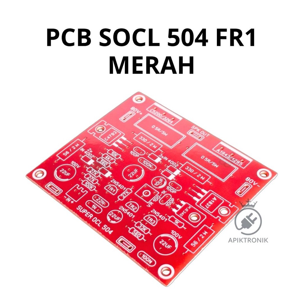 PCB SOCL 504 FR1 Merah Hitam Hijau Variasi – Papan PCB Power Amplifier Audio