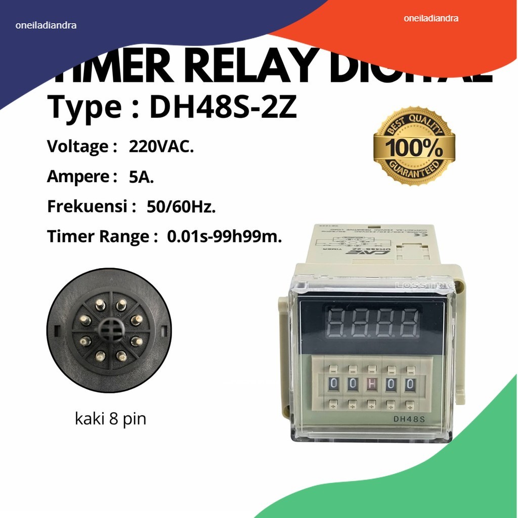 TIMER RELAY DIGITAL / TIMER DELAY RELAY DIGITAL DH48S-2Z 220VAC ...