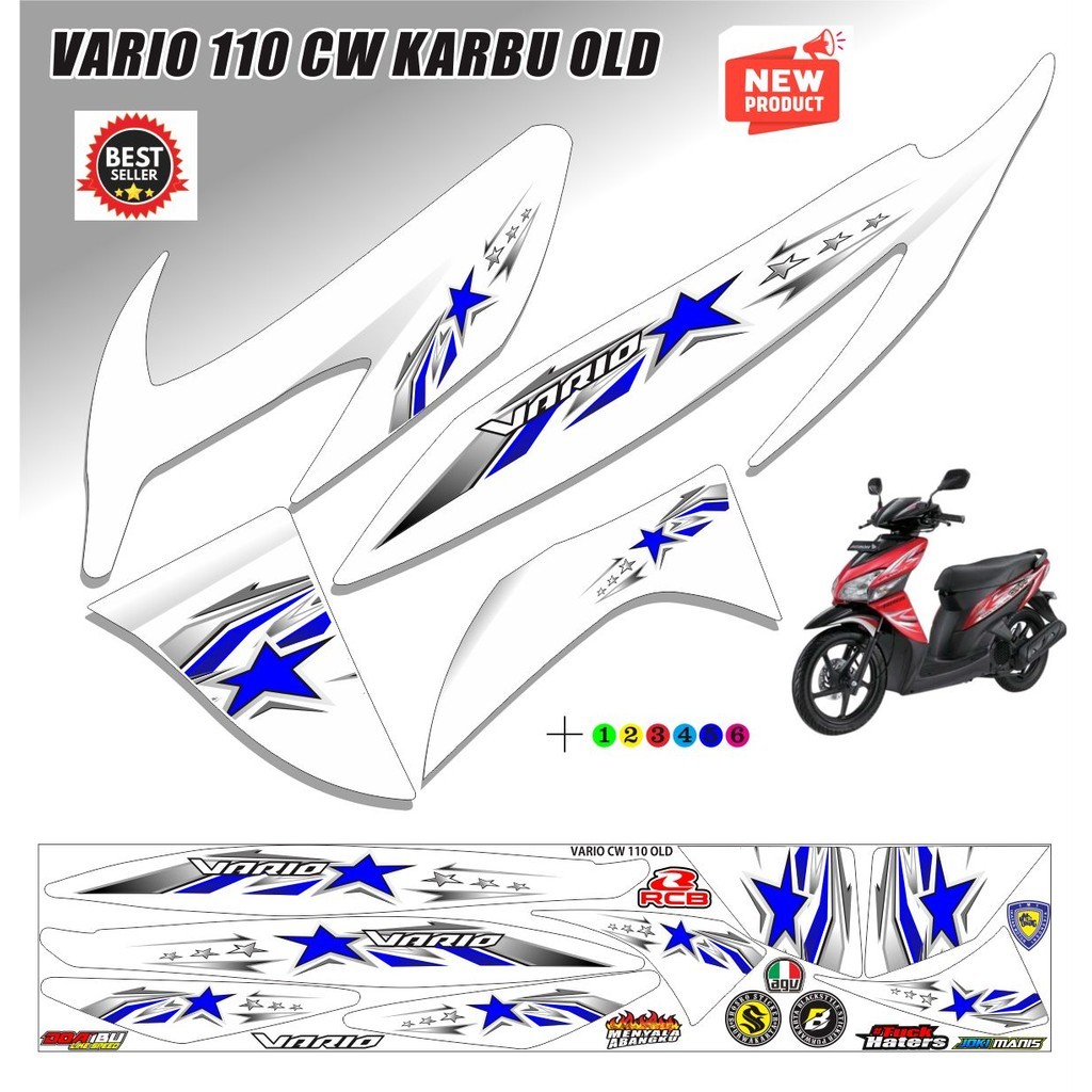 VARIASI VARIASI STRIPING STIKER MOTOR VARIO OLD 110 CW / DABIN STICKER VARIASI VARIO OLD 110