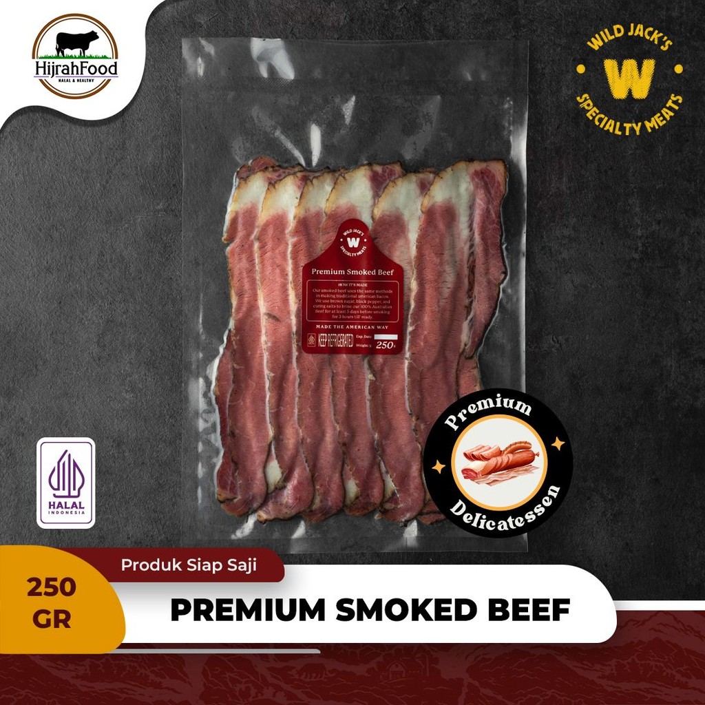 

Wild Jack''s Premium Smoked Beef Brisket | Daging Sapi Asap Slice Premium Delicatessen - 250 gr