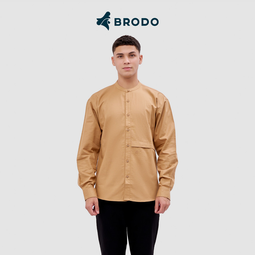 BRODO - Broshirt Camicia Long Khaki
