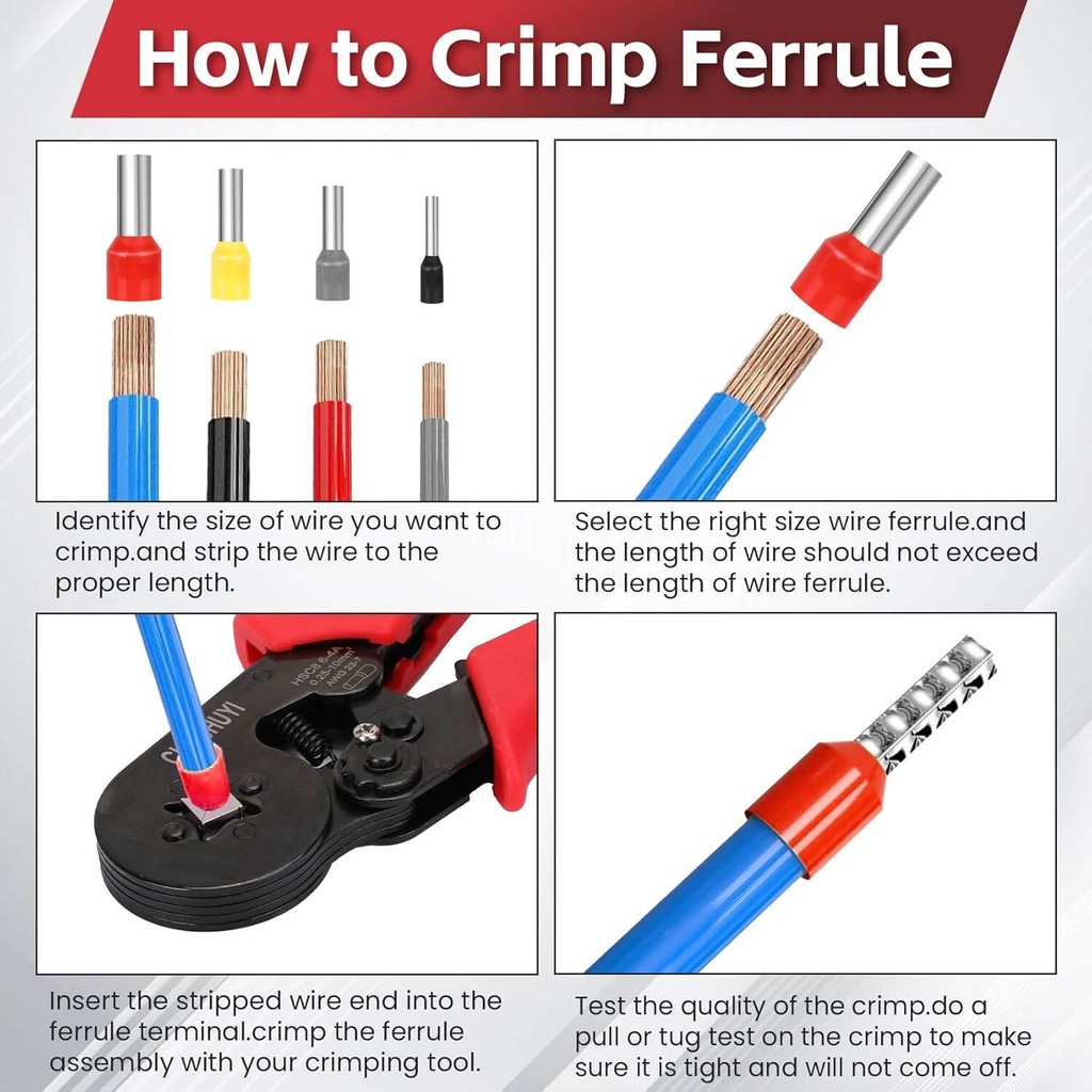 BISA GROSIR Skun Ferrules Tang Crimp Skun 0.25 -10mm Crimping Pliers Kabel Listrik-Tang Crimping