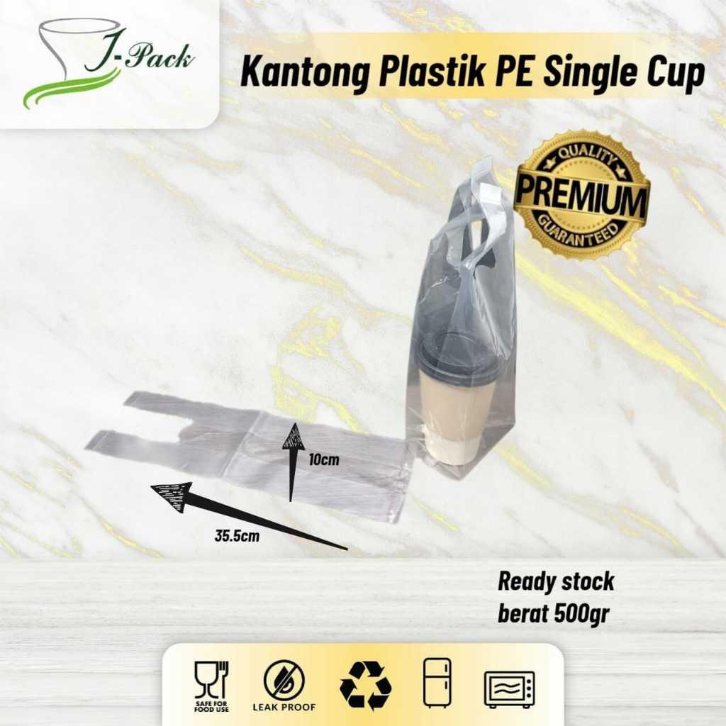 

TERLARIS Kantong Plastik Take Away Cup PE-OXO Bening Tebal - 500 gr hh-09