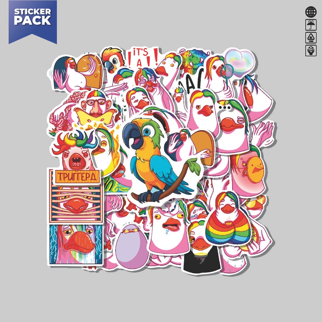 

[100PCS]Stiker Pack Stiker Parrot's Aesthetic Vinyl Anti Air Dekorasi Sticker Laptop Buku Journal Koper Helm Casing HP Gitar Helm Skateboard