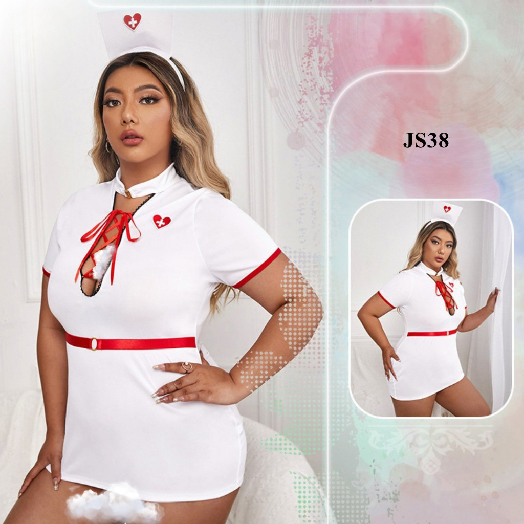 Lingerie Seragam Suster Wanita Costume Nurse Putih Premium JS38
