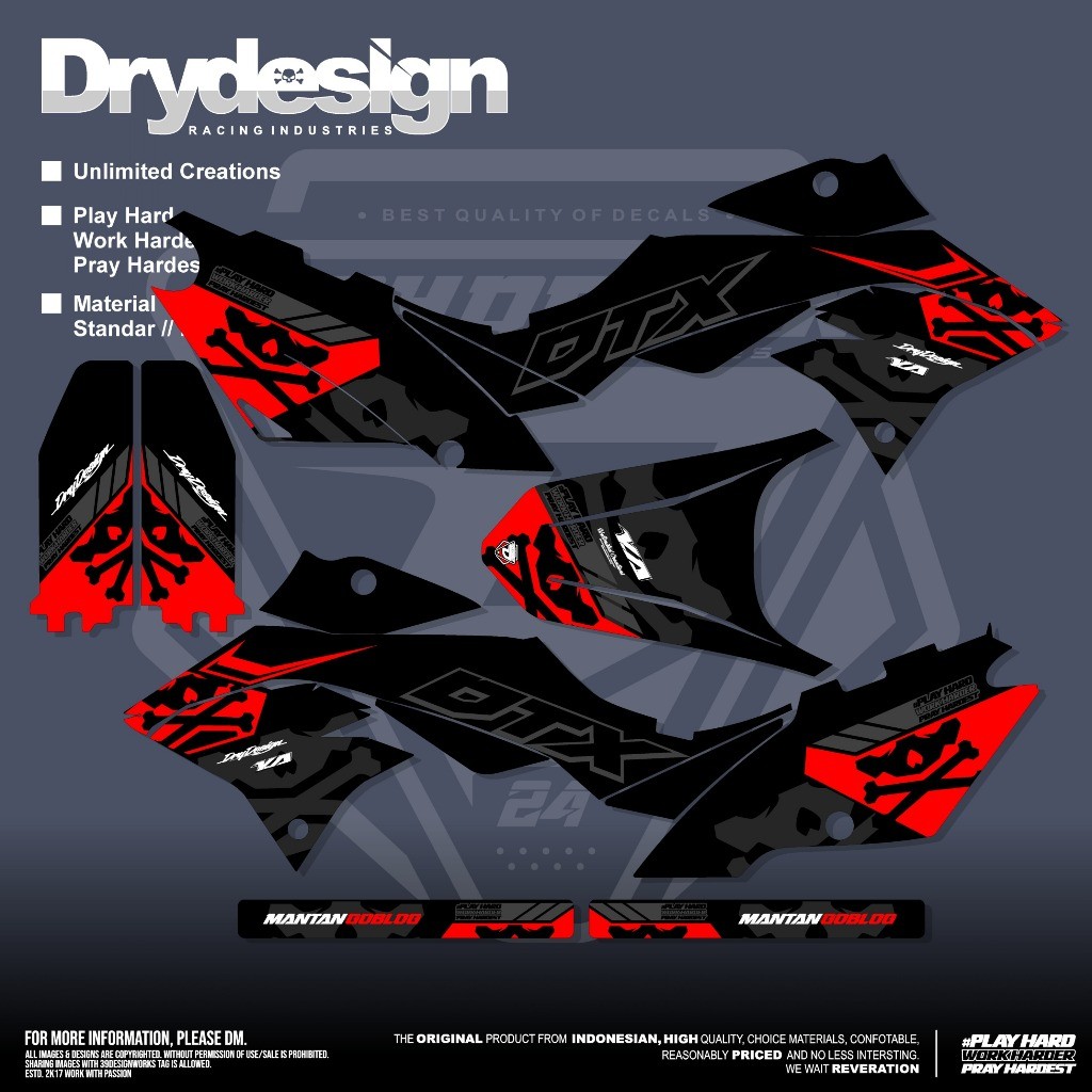DECAL CUSTOM DTRACKER 150 NEW MERAH