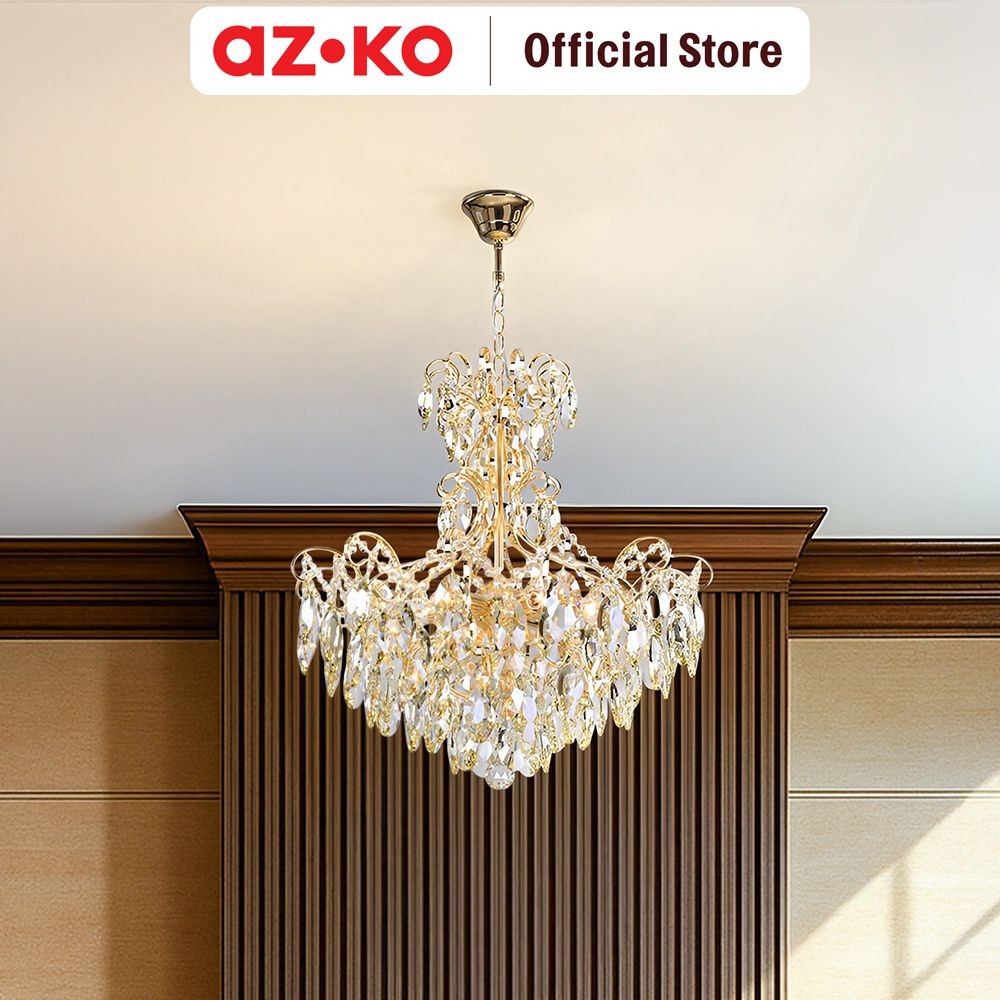 AZKO Eglare Blossom Lampu Gantung Hias 6l - Gold Chandelier Lamp Decorations Lighting Plafon Light D