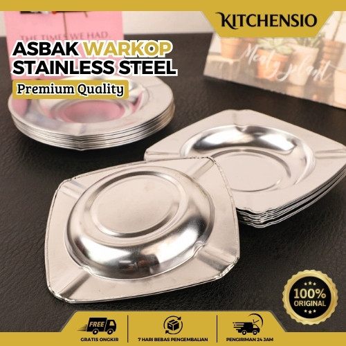 Beaumonte - Asbak Rokok Stainless Kotak Persegi – Tempat Abu Rokok Besi/Kaleng untuk Rumah, Teras & 