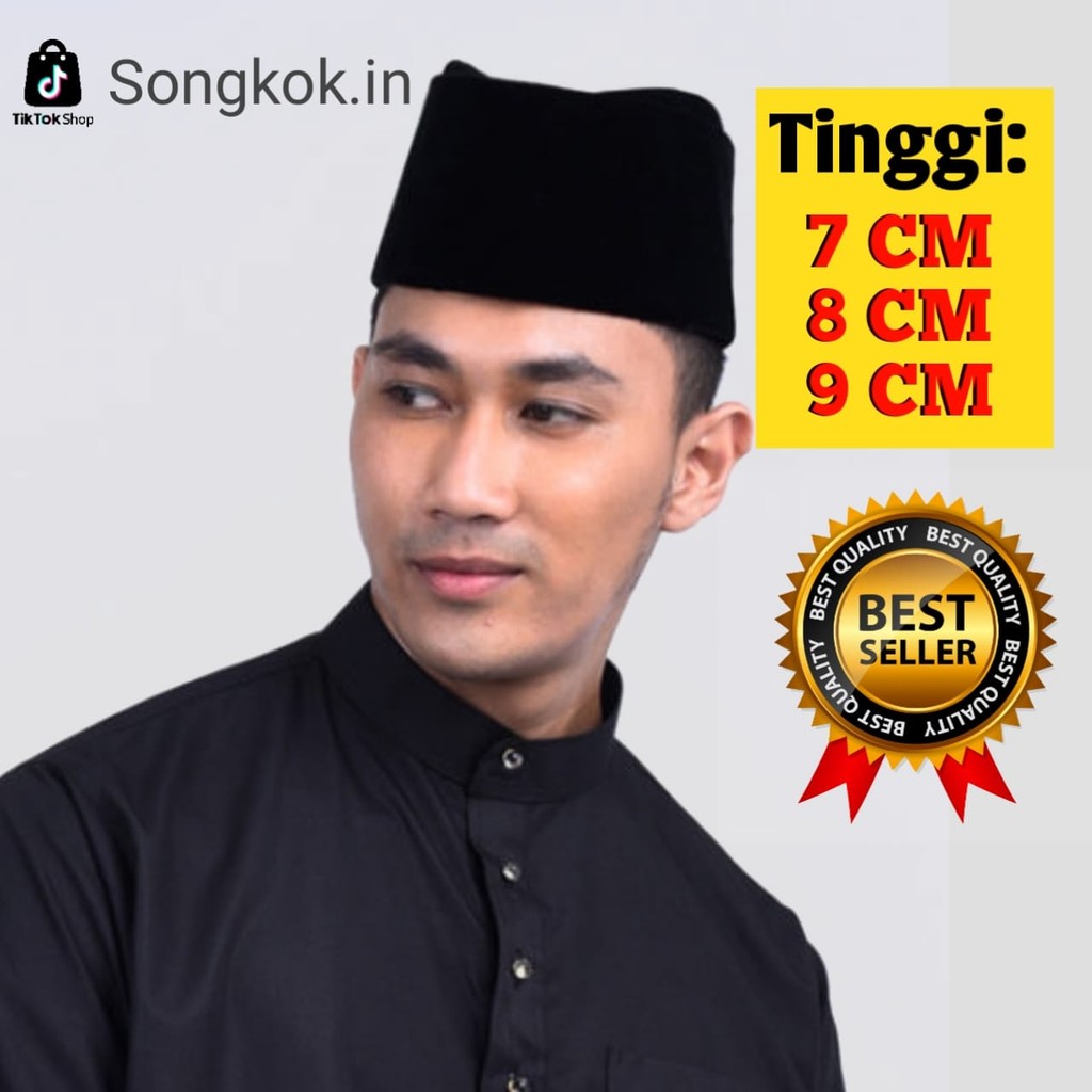 Peci susun songkok Susun Hitam kopiah susun Hitam,kopyah susun Tinggi 7cm,8cm,9cm,10cm