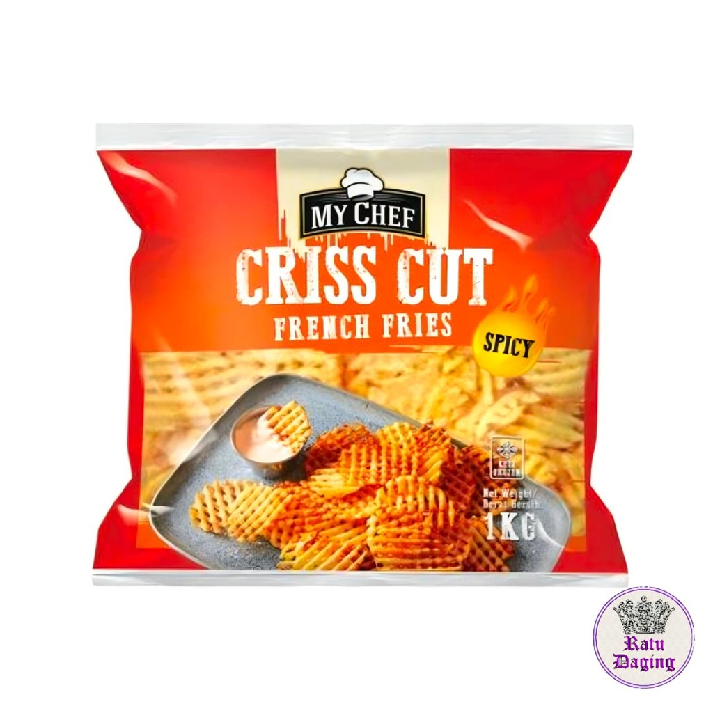 

My Chef Kentang Spicy Criss Cut 1 Kg Waffle Fries 1000gr - Kentang Goreng Spicy Criss Cut