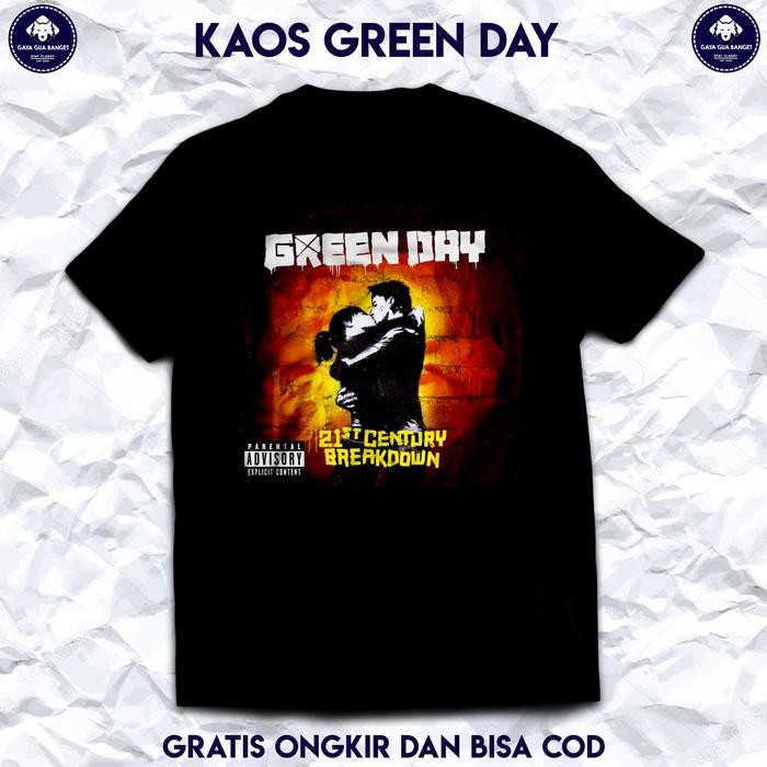 (COD) Kaos Green Day Original. Kaos Band Rock Green Day. Kaos Distro Pria. - S