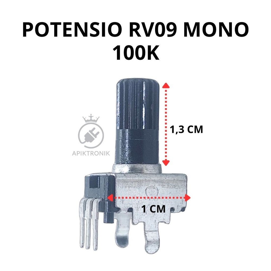 Potensio RV09 Mono 100K – Resistor Variabel 100 Kilo Ohm